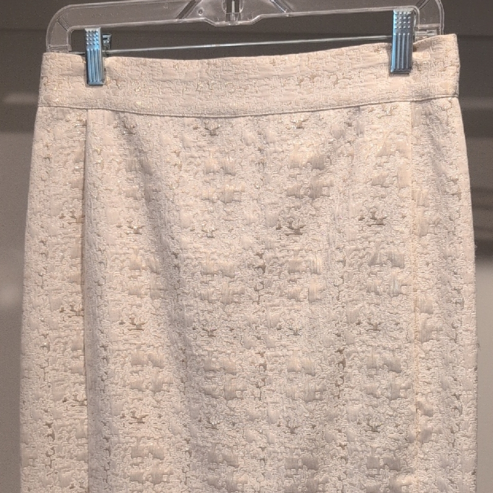 ANTONIO MELANI Cream Textured Pencil Skirt